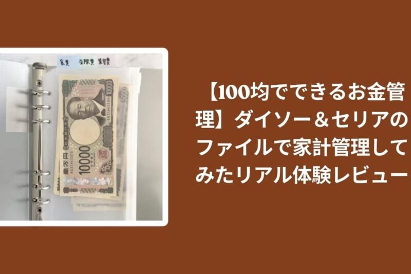 100均_お金管理_家計管理_レビュー, ダイソー_家計管理ファイル_検証, セリア_家計管理ファイル_検証, お金仕分け_100均_体験談