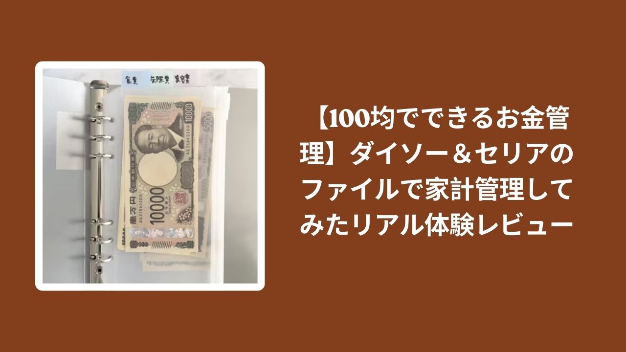 100均_お金管理_家計管理_レビュー, ダイソー_家計管理ファイル_検証, セリア_家計管理ファイル_検証, お金仕分け_100均_体験談