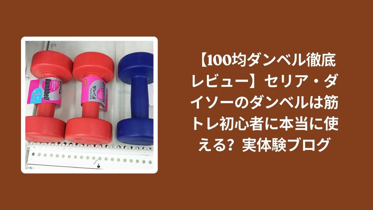 100均_ダンベル_レビュー, セリア_ダンベル_検証, ダイソー_ダンベル_検証, ダンベル_初心者_使える？