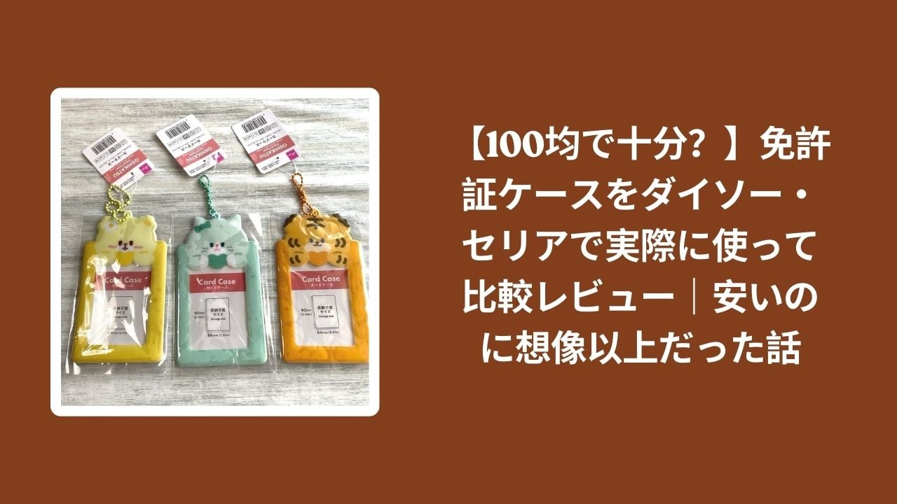 100均_免許証ケース_比較レビュー, ダイソー_免許証ケース_検証, セリア_免許証ケース_検証, 免許証ケース_安い_おすすめ