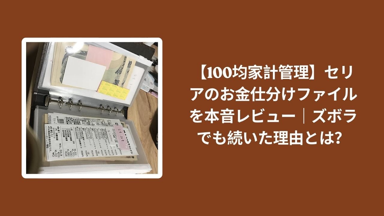 100均_家計管理_仕分けファイル_レビュー, セリア_お金仕分けファイル_本音, お金仕分けファイル_ズボラ_続いた, 家計管理_セリア_おすすめ