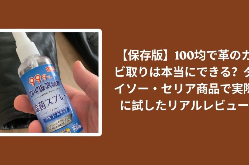 【保存版】100均で革のカビ取りは本当にできる？ダイソー・セリア商品で実際に試したリアルレビュー