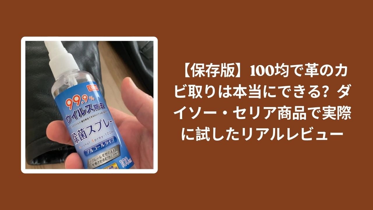100均_革_カビ取り_レビュー, ダイソー_革_カビ取り_検証, セリア_革_カビ取り_検証, 革_カビ取り_保存版