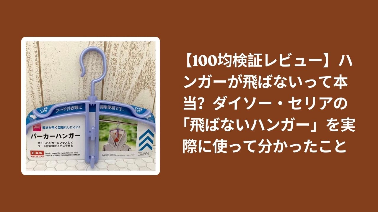 100均_飛ばないハンガー_レビュー, ダイソー_飛ばないハンガー_検証, セリア_飛ばないハンガー_検証, 飛ばないハンガー_比較