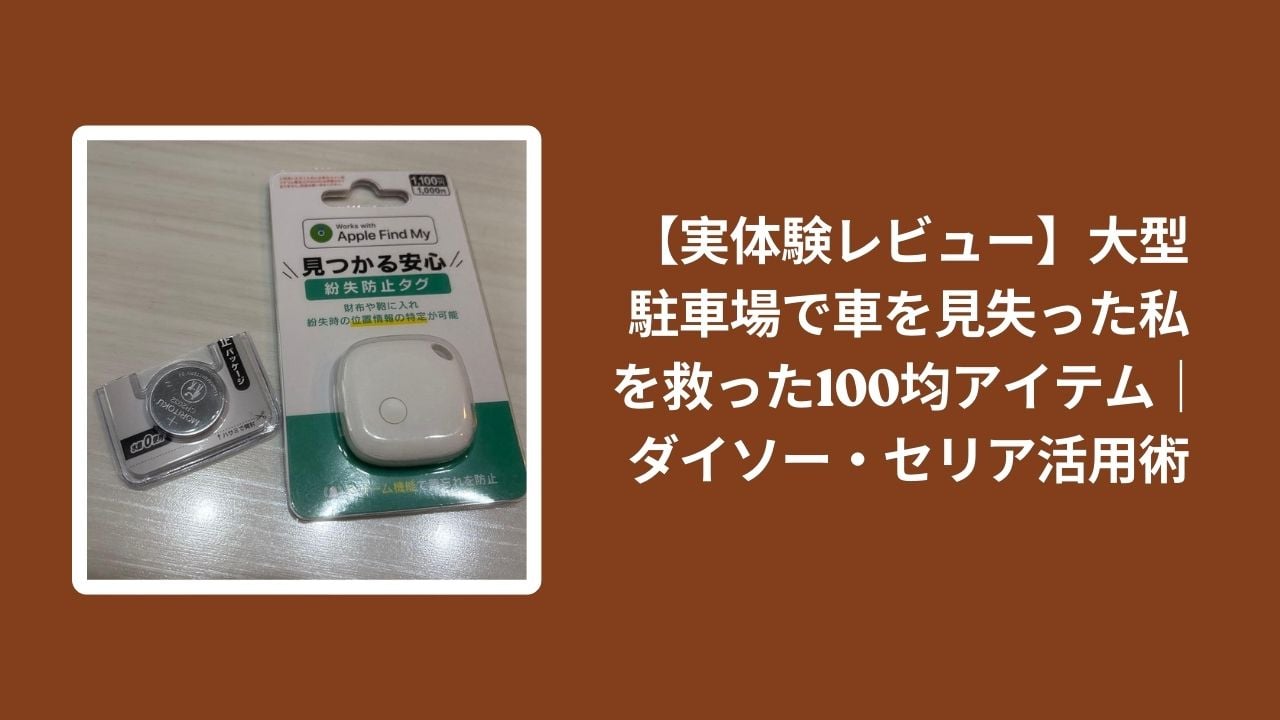 100均_駐車場_車_見失う_対策, ダイソー_駐車場_便利アイテム, セリア_駐車場_便利アイテム, 車_見失い防止_レビュー