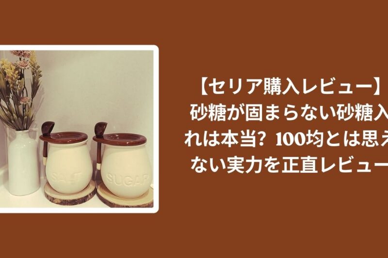 【セリア購入レビュー】砂糖が固まらない砂糖入れは本当？100均とは思えない実力を正直レビュー