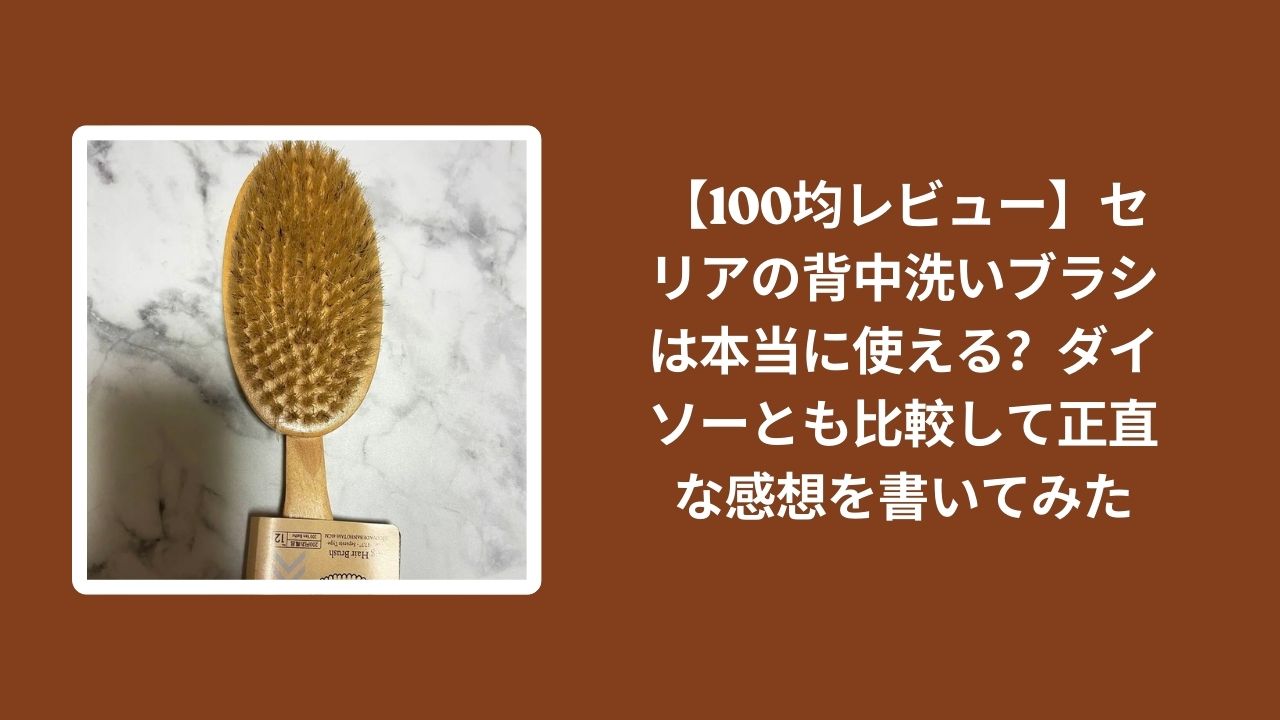 セリア_背中洗いブラシ_レビュー, 100均_背中洗いブラシ_比較, ダイソー_背中洗いブラシ_検証, 背中洗いブラシ_正直感想