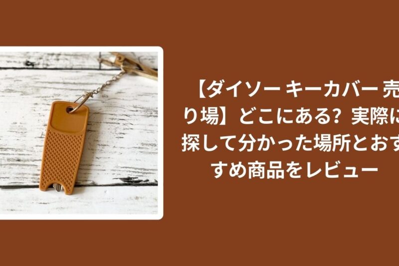【ダイソー キーカバー 売り場】どこにある？実際に探して分かった場所とおすすめ商品をレビュー