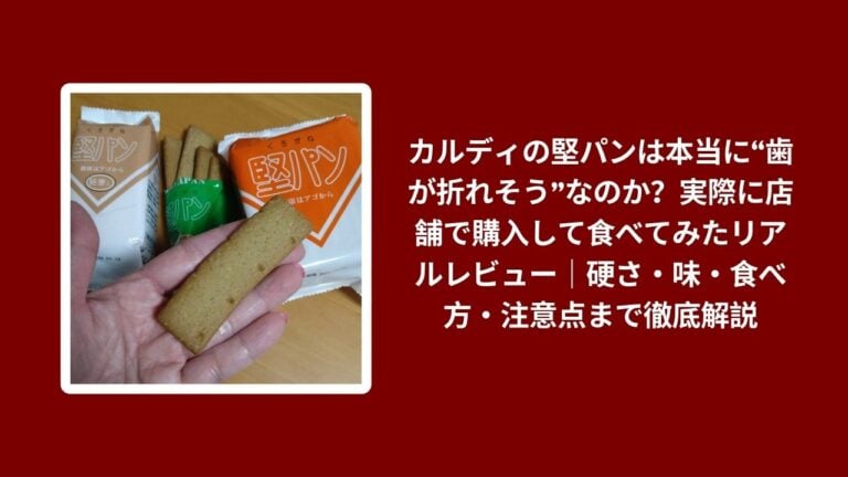 カルディの堅パンは本当に“歯が折れそう”なのか？実際に店舗で購入して食べてみたリアルレビュー｜硬さ・味・食べ方・注意点まで徹底解説