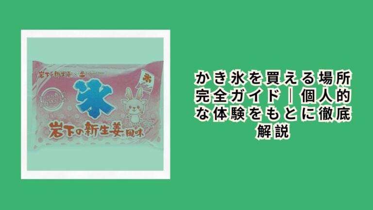 かき氷を買える場所完全ガイド｜個人的な体験をもとに徹底解説