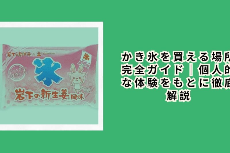 かき氷を買える場所完全ガイド｜個人的な体験をもとに徹底解説